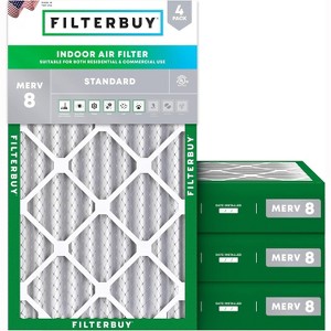 Filterbuy 19x27x4 Air Filter (4-Pack), Pleated MERV 8 Dust Defense Replacement HVAC AC Furnace Filters (Actual Size: 19.00 x 27.00 x 3.63) - 1 of 4