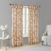 Simone Printed Floral Rod Pocket and Back Tab Voile Sheer Curtain - 3 of 4