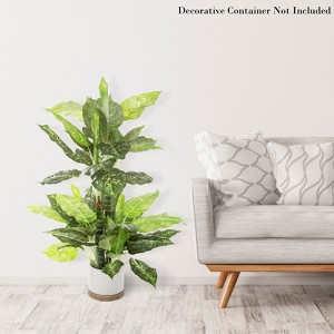 Artificial Dieffenbachia Floor Plant - 40-Inch Potted Faux Greenery for Home or Office Decoration Natural Looking Polyester Leaves by Pure Garden - 1 of 4