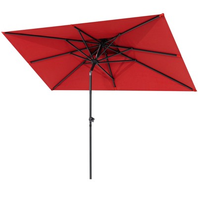 Crestlive Products 10 x 6.5 FT Double Top Patio Outdoor Umbrella  Rectangular Tilting Parasol Waterproof