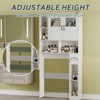 Over The Toilet Storage Cabinet with Adjustable Shelf & Glass Door, 67.4 in Height Farmhouse Bathroom Organizer - 4 of 4