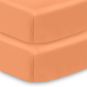 BreathableBaby Cotton Percale Fitted Sheet, For 52" x 28" Crib & Toddler Bed Mattress (2-Pack) Solid - 1 of 4