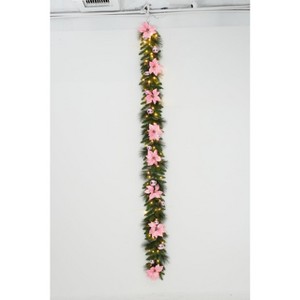 Christmas Garland with Lights&Christmas Wreaths for Front Door Set,Christmas Decoration with Pine Cones - 1 of 1