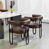 PAGED PU/Chenille Fabric Upholstered Accent Chair with Metal Legs and Cushion,Modern Upholstered Armchair for Living Room - 2 of 4