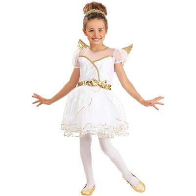 HalloweenCostumes.com 2T/4T  Girl  Kid's Guardian Angel Costume Dress | Religious Costumes, White/Purple