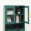Lirago Green Tall Bookcase with 4 Glass Doors Adjustable Storage Cabinet apply to Kitchen or Living Room or Dining Room 23.62"Dx13.78"Wx63"H - 4 of 4