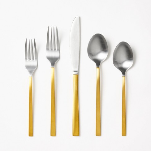 Dual Tone Gold Finish Cutlery Set