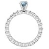 Pompeii3 1 1/3Ct Blue & White Diamond Eternity Engagement Ring 14k White Gold - 3 of 4