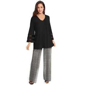 Jessica London Stretch Knit Wide Leg Pant - 1 of 4
