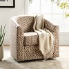 Liria Wooden Upholstered Barrel Chair for Livingroom with Metal Swivel Base | ARTFUL LIVING DESIGN - 2 of 4