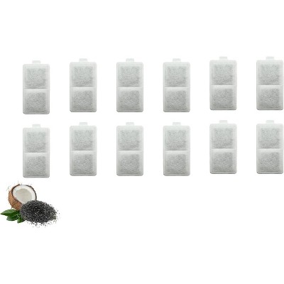 12 Packs Nispira Replacement Large Water Filter Compatible With Whisker City Automatic Pet Fountain For Cat Dog Size 5"L x 2.5"W