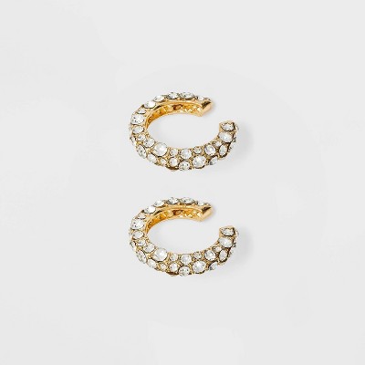 SUGARFIX by BaubleBar Crystal Deco Ear Cuffs - Clear