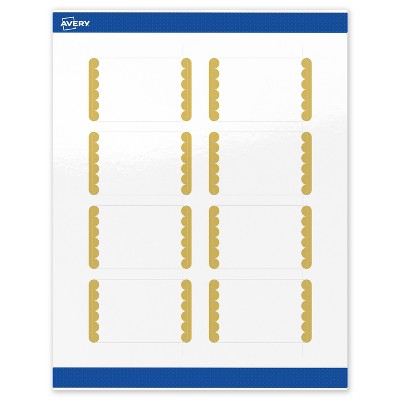 Avery Printable Rectangle Labels, Gold Edge Dots, 2" x 3", Glossy White Rectangle Labels, Permanent, Laser/Inkjet, 80ct, Great for Product Labels