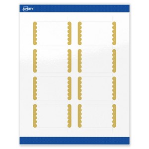 Avery Printable Rectangle Labels, Gold Edge Dots, 2" x 3", Glossy White Rectangle Labels, Permanent, Laser/Inkjet, 80ct, Great for Product Labels - 1 of 4