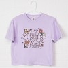 S.W.Smiley Step Into The Sunshine - Women's Boxy Crop Top Graphic T-Shirt - 3 of 4