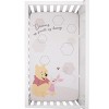 Disney Winnie the Pooh Hugs and Honeycombs Grey and White "Dreams as Sweet as Honey" with Hexagons and Piglet 100% Cotton Photo Op Fitted Crib Sheet - 4 of 4
