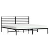 vidaXL Black California King Metal Bed Frame with Headboard & Slats, No Mattress, Easy Assembly - 4 of 4