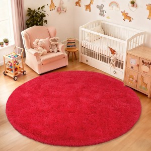 Round Area Rugs for Live Room Bedroom, Fluffy carpet for Kids Room ...