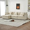 CAVINAS 103"Modular Combination Sofa,Ottoman-Style Cloud Floor Couch with Cushions,Modern Folding Chenille Sofa for Living Room - 3 of 4