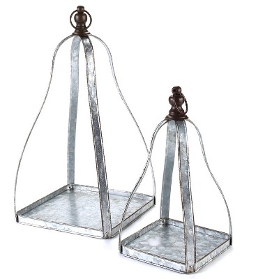 Lakeside Metal Display Stands with Top Hooks for Hanging - Set of 2