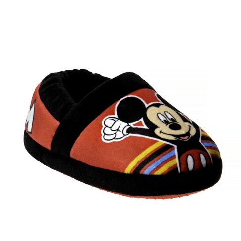 Disney Mickey Mouse Slippers For Toddler Boys - Red/ Black, 9-10 : Target