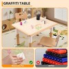 5-Piece Kids Table and Chairs, Height Adjustable Toddler Table and Chair Set for Ages 2-10 with Graffiti Desktop, Non-Slip Legs for Classroom/Daycare - 3 of 4