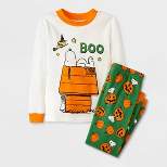 Toddler Boys' 2pc Snoopy 'Boo' Halloween Snug Fit Pajama Set - Green