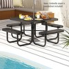 Tangkula 46" Coated Steel Camping Table w/ Seats Heavy Duty Picnic Table & Bench for 8 - 4 of 4