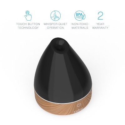 Serenity Whisper-Quiet Black Ultrasonic Aromatherapy Electric Diffuser