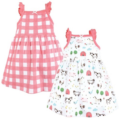 Hudson Baby Infant and Toddler Girl Cotton Dresses, Farm Animals - image 1 of 4