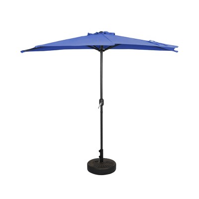 WestinTrends 9 Ft Half Market Patio Umbella with Bronze Round Plastic Base