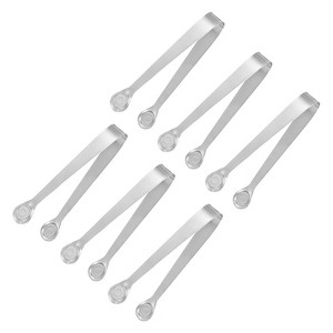 Unique Bargains Tea Party Stainless Steel Silver Mini Ice Cube Tongs - 1 of 4