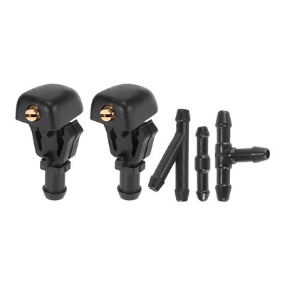 Unique Bargains Front Windshield Washer Nozzles Fit for Ford F150 with Hose Connector - Black Pack of 5