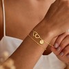 Turandoss 2PCS 18K Gold Disc Initial Bracelet for Women Girls, Dainty Satellite Chain Heart Bracelets Hypoallergenic, Birthday Gifts for Women - 2 of 4