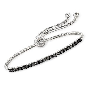 Ross-Simons 1.00 ct. t.w. Black Diamond Bolo Bracelet in Sterling Silver Size - 1 of 4