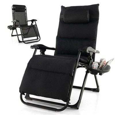Tangkula Zero Gravity Chair Folding Recliner Lounge Chair w/ Cushion Cup Holder