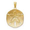 Black Bow Jewelry 14k Yellow Gold Satin & Diamond-Cut Sand Dollar Pendant - 3 of 4