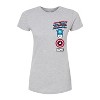 Women's - Marvel - Captain America Logo Stack Juniors Fitted Graphic T-Shirt - 2 of 3