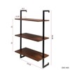 SEVOBAL Utility Storage Shelves Bookshelf Multi-Tier Wall-Mounted Shelving Unit, Space-Saving for Living Room, Brown, 46.85"*15.34"*8.07" - 3 of 4