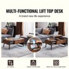 VEVOR Lift Top Coffee Table, 39.4 in Rectangle Coffee Table with Extra Storage Pockets, Pop Up Coffee Table for Living Room, Brown - 3 of 4