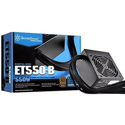 SilverStone Technology  550W ATX PSU, 42A +12V, Silent 120mm Fan, 80 Plus Bronze, Fixed Flat Cables, 2x 8/6-pin PCI-E