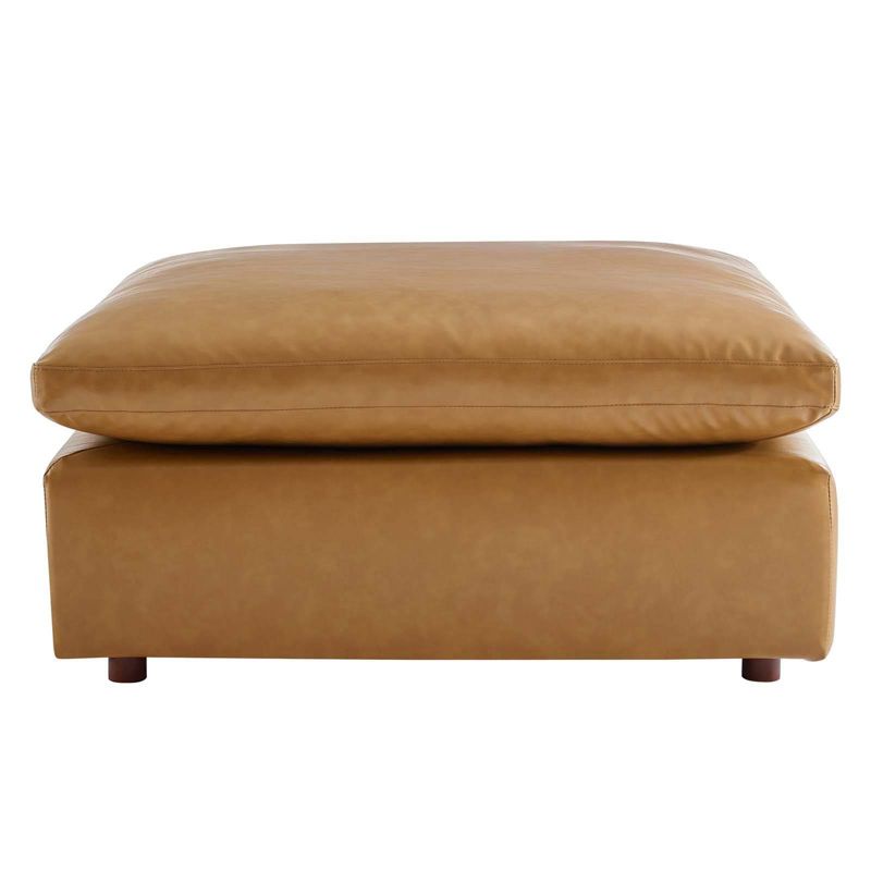 Commix Down Filled Overstuffed Vegan Leather Ottoman Tan - Modway, 3 of 8