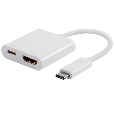 Monoprice Usb-c To Hdmi And Usb-c (f) Dual Port Adapter, Compatible With Usb-c Equipped Laptops, Such As The Apple Macbook And Google : Target