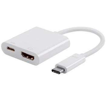 Monoprice USB-C to HDMI and USB-C (F) Dual Port Adapter, Compatible With USB-C Equipped Laptops, Such As The Apple Macbook And Google Chromebook