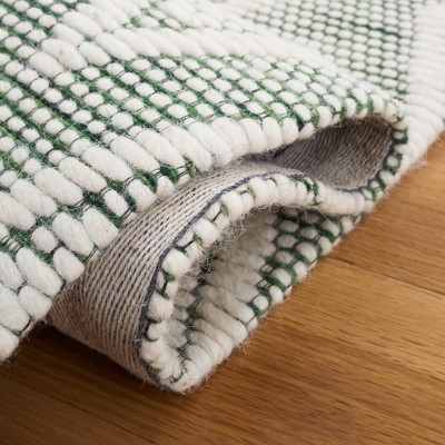 Marbella Green and Ivory Hand Woven Wool Area Rug