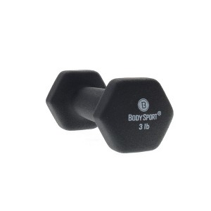 Body Sport Neoprene Dumbbell Weight, Strength Training Equipment for Home Gym, Black - 1 of 4