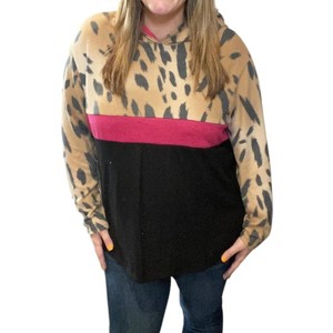 Women's Animal Print Hoodie - honeyme - 1 of 2