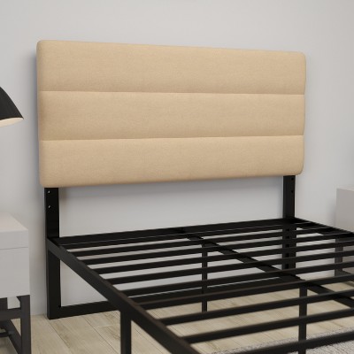 Cream Tufted Full Headboard with Metal Frame