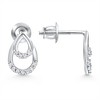 Pompeii3 1/10ct Diamond Pear Shape Dangle Petite Earrings 14k White Gold - 2 of 4