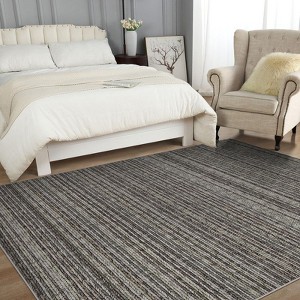 Coolmee Washable Modern Rug Abstract Multi Print Overdyed Indoor Mat Contemporary Non-Slip Carpet for Kitchen Laundry Bedroom Living Room - 1 of 4